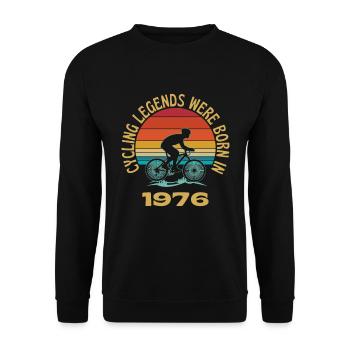 Les légendes du cyclisme sont nées en 1976 - Sweat-shirt Unisexe - noir - Devant - Alina (178cm) & Michal (187cm)