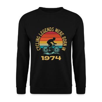 Cycling Legends Were Born In 1974 - Unisex Sweatshirt - black - Front - Alina (178cm) & Michal (187cm)