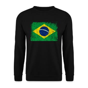 Drapeau Brésil Vintage Flag Rio de Janeiro Idée - Sweat-shirt Unisexe - noir - Devant - Alina (178cm) & Michal (187cm)