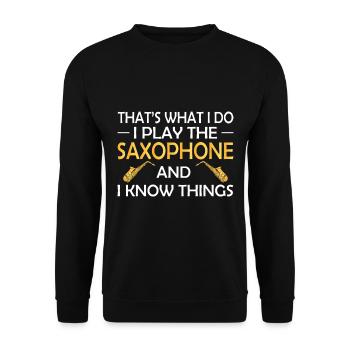 Saxophone Saxophone Jazz Musiciens - Sweat-shirt Unisexe - noir - Devant - Alina (178cm) & Michal (187cm)