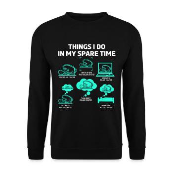 Rollercoaster Parc d’attractions Rollercoaster Ride - Sweat-shirt Unisexe - noir - Devant - Alina (178cm) & Michal (187cm)