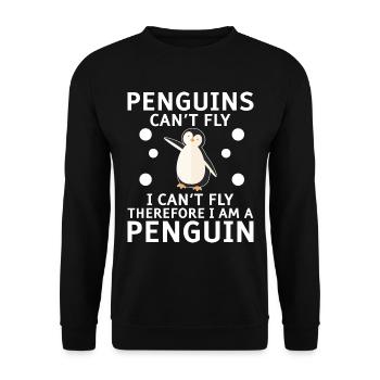 Penguin Penguin Penguin Penguin Lovers - Unisex Sweatshirt - black - Front - Alina (178cm) & Michal (187cm)