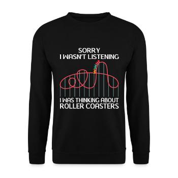 Rollercoaster Parc d’attractions Rollercoaster Ride - Sweat-shirt Unisexe - noir - Devant - Alina (178cm) & Michal (187cm)