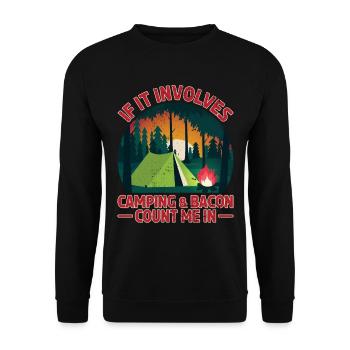 Camping Caravane Camping Camping Bacon - Sweat-shirt Unisexe - noir - Devant - Alina (178cm) & Michal (187cm)