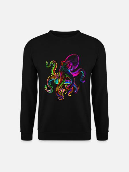 Oktopus Oktopusse lustige bunte - Unisex Pullover - Schwarz