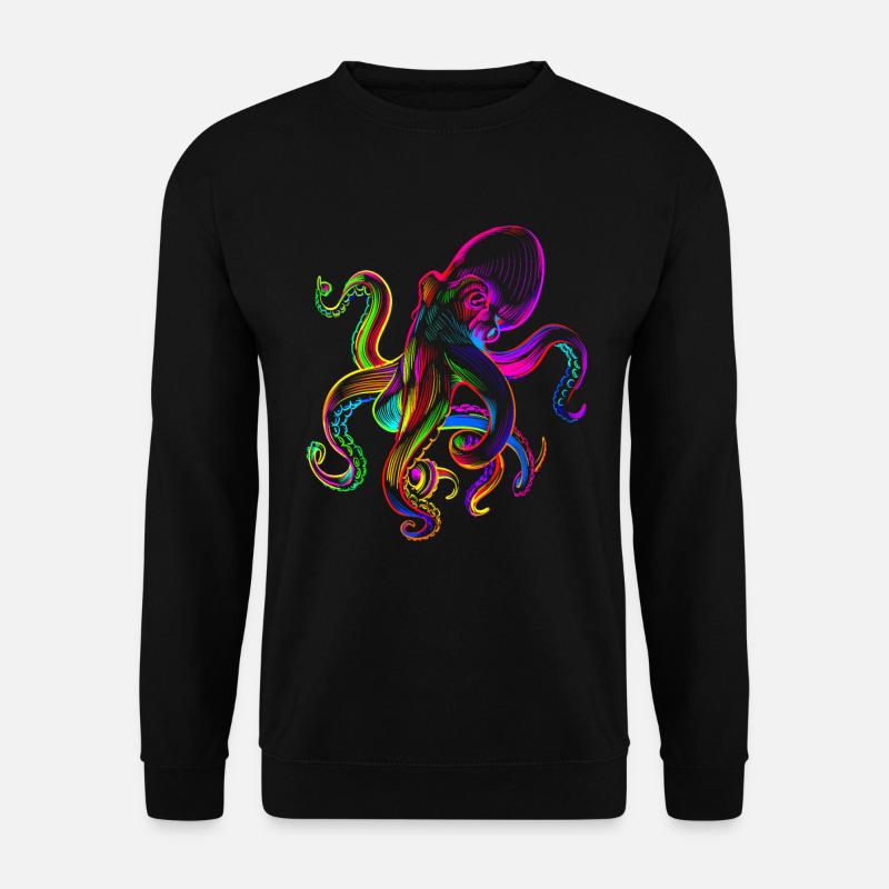 Oktopus Oktopusse lustige bunte - Unisex Pullover - Schwarz