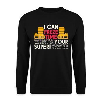 Photographer Photography Photographer Camera Photographer - Unisex Sweatshirt - black - Front - Alina (178cm) & Michal (187cm)