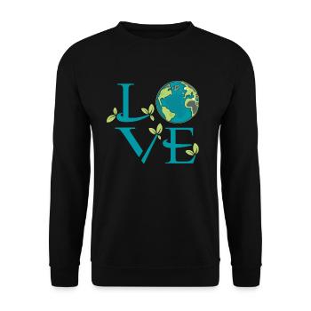 Earth Day Love Mother Nature Saves the Planet - Unisex Sweatshirt - black - Front - Alina (178cm) & Michal (187cm)