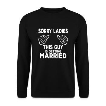 Ce gars épousera Groom Bachelor - Sweat-shirt Unisexe - noir - Devant - Alina (178cm) & Michal (187cm)