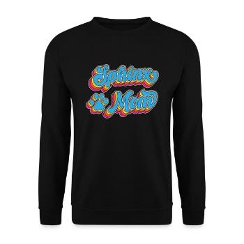 Sphinx Mama Sphinx Katze Sphynx Retro Vintage - Unisex Pullover - Schwarz - Vorne - Alina (178cm) & Michal (187cm)