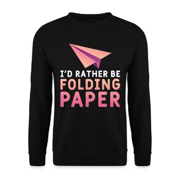 Origami Paper Airplane Paper Art Pilot - Unisex Sweatshirt - black - Front - Alina (178cm) & Michal (187cm)
