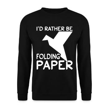 Origami Paper Airplane Paper Art Pilot - Sweat-shirt Unisexe - noir - Devant - Alina (178cm) & Michal (187cm)