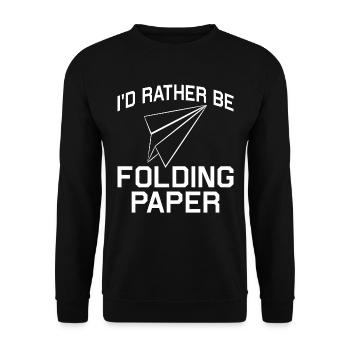 Origami Paper Airplane Paper Art Pilot - Sweat-shirt Unisexe - noir - Devant - Alina (178cm) & Michal (187cm)