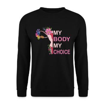 Femmes Avortement Féminisme Égalité - Sweat-shirt Unisexe - noir - Devant - Alina (178cm) & Michal (187cm)