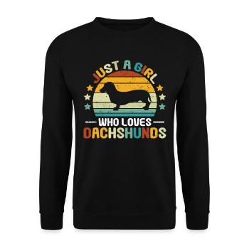 Dachshund Rough-haired Dachshund - Unisex Sweatshirt - black - Front - Alina (178cm) & Michal (187cm)