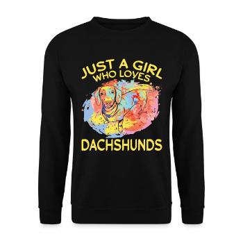 Dachshund Rough-haired Dachshund - Unisex Sweatshirt - black - Front - Alina (178cm) & Michal (187cm)