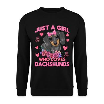 Dachshund Rough-haired Dachshund - Unisex Sweatshirt - black - Front - Alina (178cm) & Michal (187cm)
