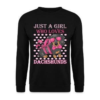 Dachshund Rough-haired Dachshund - Unisex Sweatshirt - black - Front - Alina (178cm) & Michal (187cm)