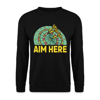 Men's Darts Player Score Old Man Hundred - Unisex Sweatshirt - black - Front - Alina (178cm) & Michal (187cm)