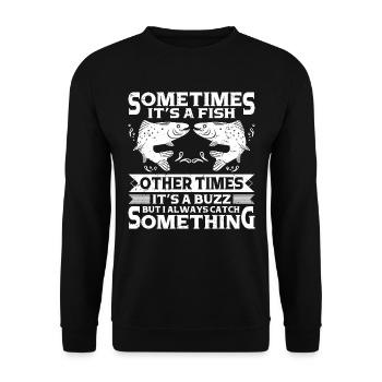 Pêche Pêche Pêcheur Pêche Canne à pêche - Sweat-shirt Unisexe - noir - Devant - Alina (178cm) & Michal (187cm)