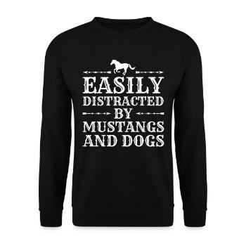 Hunde Pferde Pitbull Buldogge Terrier - Unisex Pullover - Schwarz - Vorne - Alina (178cm) & Michal (187cm)