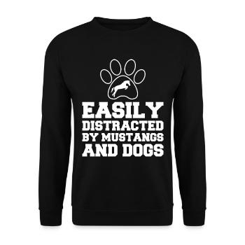 Hunde Pferde Pitbull Buldogge Terrier - Unisex Pullover - Schwarz - Vorne - Alina (178cm) & Michal (187cm)