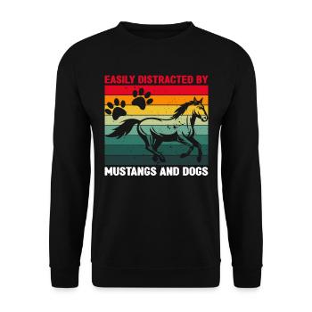 Hunde Pferde Pitbull Buldogge Terrier - Unisex Pullover - Schwarz - Vorne - Alina (178cm) & Michal (187cm)