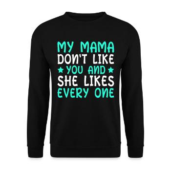 Maman Mère Fête des Mères Disant - Sweat-shirt Unisexe - noir - Devant - Alina (178cm) & Michal (187cm)