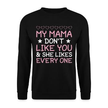 Maman Mère Fête des Mères Disant - Sweat-shirt Unisexe - noir - Devant - Alina (178cm) & Michal (187cm)