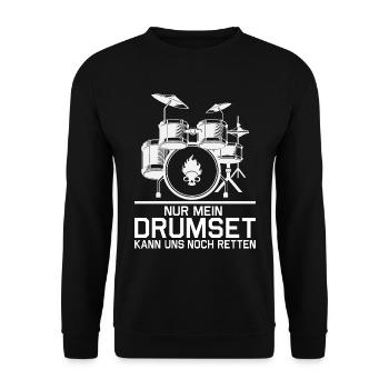 Drummer Drumsticks Schlagzeug Musiker - Unisex Pullover - Schwarz - Vorne - Alina (178cm) & Michal (187cm)