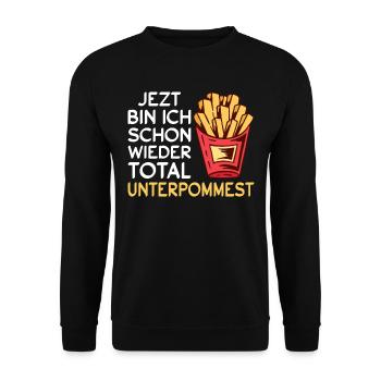 Pommes Frites Pommes Liebhaber Fast Food - Unisex Pullover - Schwarz - Vorne - Alina (178cm) & Michal (187cm)