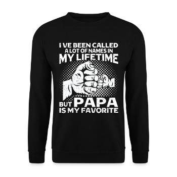 Père Enfant Fête des Pères Papa Cadeau - Sweat-shirt Unisexe - noir - Devant - Alina (178cm) & Michal (187cm)