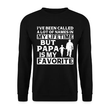 Père Enfant Fête des Pères Papa Cadeau - Sweat-shirt Unisexe - noir - Devant - Alina (178cm) & Michal (187cm)