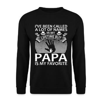 Père Enfant Fête des Pères Papa Cadeau - Sweat-shirt Unisexe - noir - Devant - Alina (178cm) & Michal (187cm)