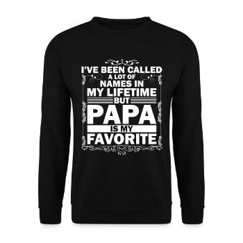 Père Enfant Fête des Pères Papa Cadeau - Sweat-shirt Unisexe - noir - Devant - Alina (178cm) & Michal (187cm)