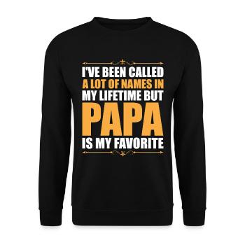 Père Enfant Fête des Pères Papa Cadeau - Sweat-shirt Unisexe - noir - Devant - Alina (178cm) & Michal (187cm)