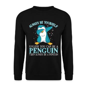 Penguin Penguin Penguin Penguin Lovers - Unisex Sweatshirt - black - Front - Alina (178cm) & Michal (187cm)