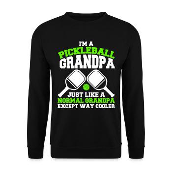 Pickleball Opa Pickleball Spieler - Unisex Pullover - Schwarz - Vorne - Alina (178cm) & Michal (187cm)