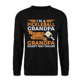Pickleball Opa Pickleball Spieler - Unisex Pullover - Schwarz - Vorne - Alina (178cm) & Michal (187cm)
