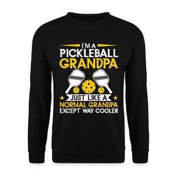 Pickleball Opa Pickleball Spieler - Unisex Pullover - Schwarz - Vorne - Alina (178cm) & Michal (187cm)