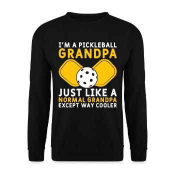 Pickleball Opa Pickleball Spieler - Unisex Pullover - Schwarz - Vorne - Alina (178cm) & Michal (187cm)