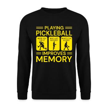 Pickleball Opa Pickleball Spieler - Unisex Pullover - Schwarz - Vorne - Alina (178cm) & Michal (187cm)