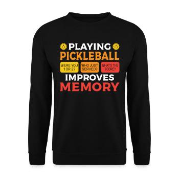 Pickleball Opa Pickleball Spieler - Unisex Pullover - Schwarz - Vorne - Alina (178cm) & Michal (187cm)