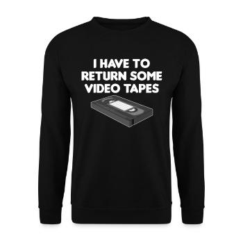 Video Cassette Tape Nineties Gift - Unisex Sweatshirt - black - Front - Alina (178cm) & Michal (187cm)