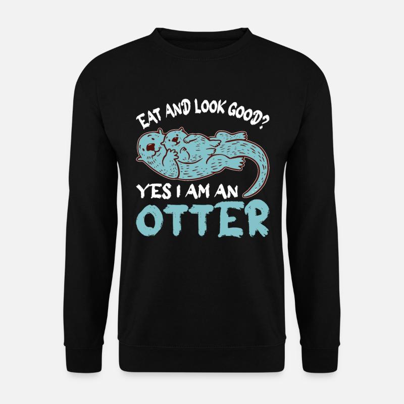 Otter Wassermarder Marder - Unisex Pullover - Schwarz