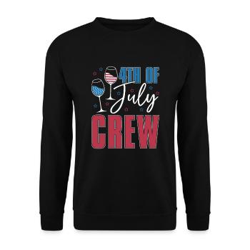 America July 4 Crew For Wine Lovers - Unisex Sweatshirt - black - Front - Alina (178cm) & Michal (187cm)
