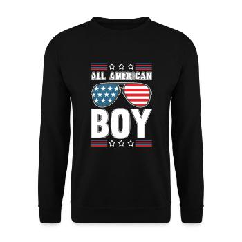 All American Boy American Parade on July 4 - Unisex Sweatshirt - black - Front - Alina (178cm) & Michal (187cm)