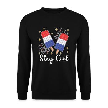 Américain 4 juillet Restez cool pour - Sweat-shirt Unisexe - noir - Devant - Alina (178cm) & Michal (187cm)