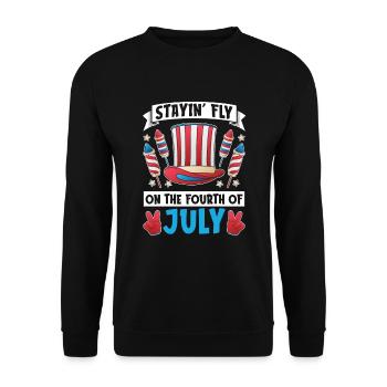 American July 4 Patriotic - Unisex Sweatshirt - black - Front - Alina (178cm) & Michal (187cm)
