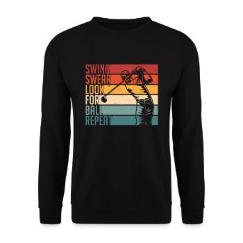 Swing Swear Recherchez la répétition de balle pour les golfeurs - Sweat-shirt Unisexe - noir - Devant - Alina (178cm) & Michal (187cm)